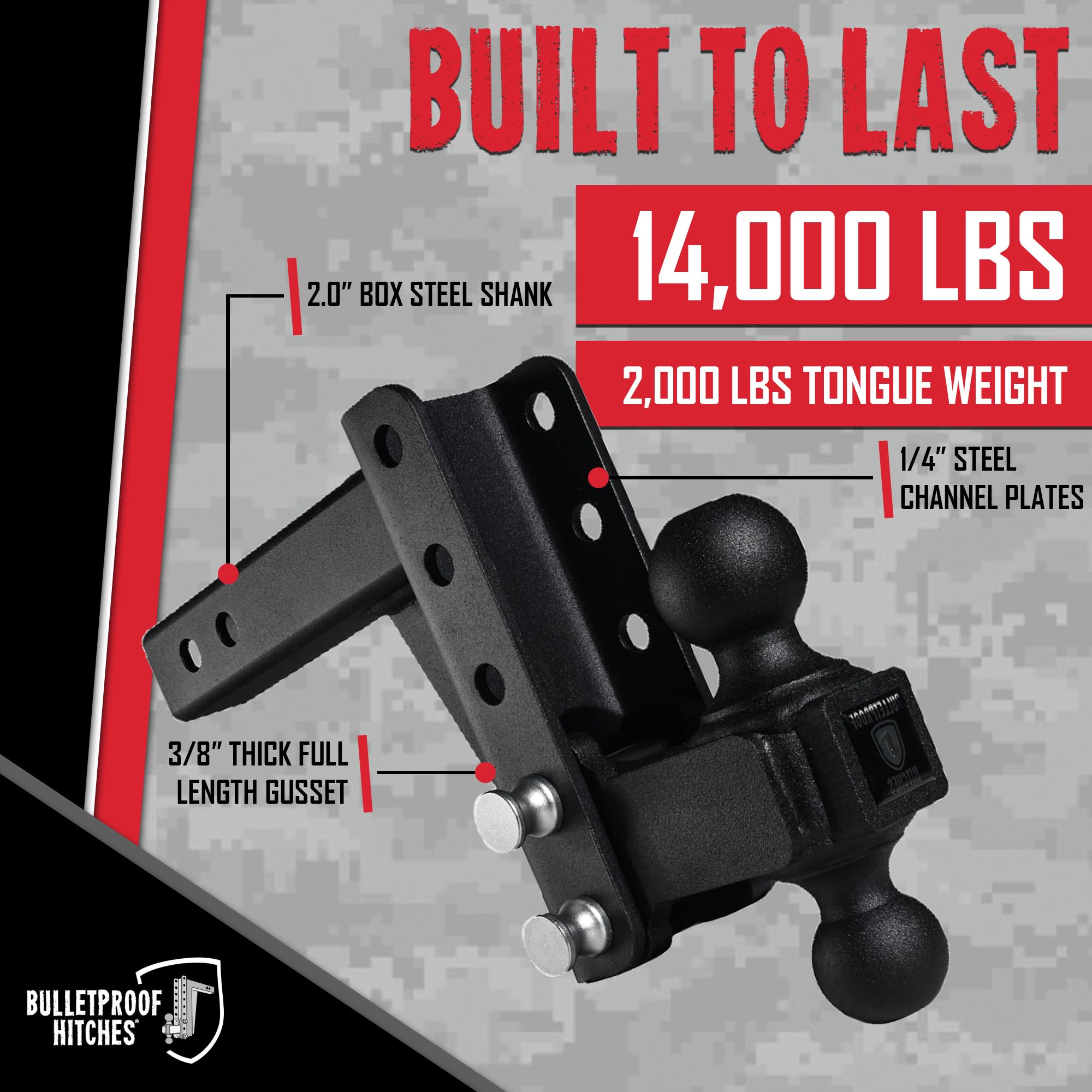 BulletProof Hitches dual ball mounts with pins and clips included.