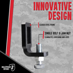 BulletProof Hitches 2in clamp installed in receiver demonstrating quick, secure fit