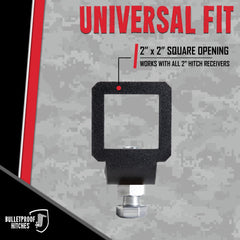 BulletProof Hitches 2in steel with textured coating highlighting rugged durability