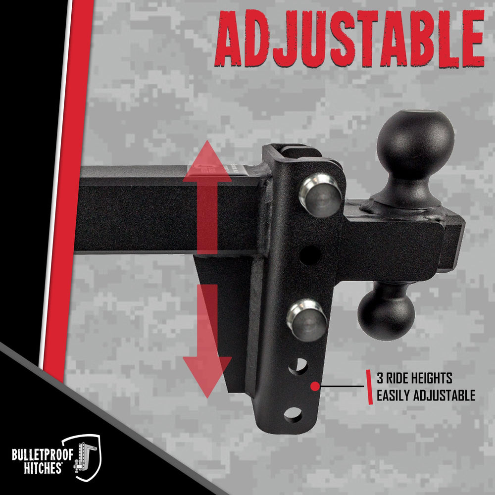 BulletProof Hitches adjustable drop hitch enabling quick height changes