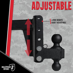 BulletProof Hitches adjustable drop mechanism demonstrated for rapid height changes.