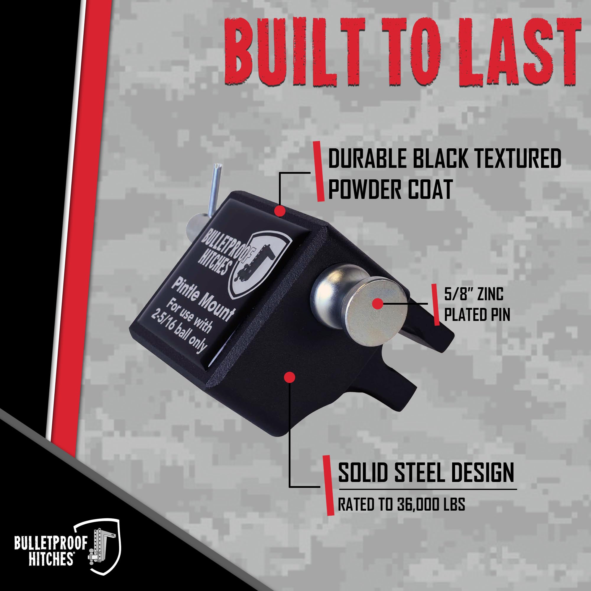 BulletProof Hitches pintle attachment installation demonstrates straightforward setup with the included pin.