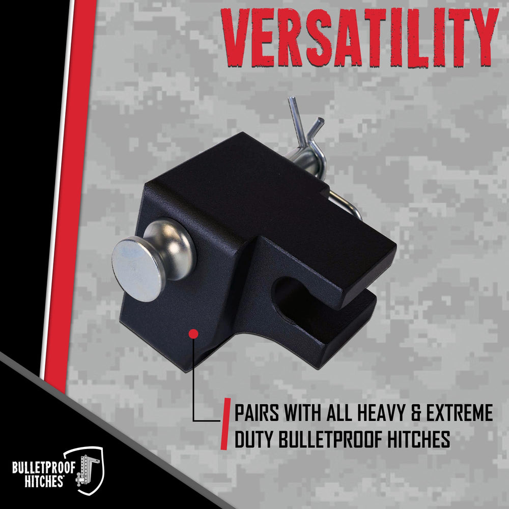 BulletProof Hitches pintle loop over the ball illustrates conversion to pintle-ready towing.