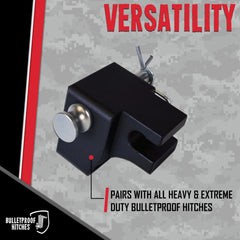 BulletProof Hitches pintle loop over the ball illustrates conversion to pintle-ready towing.