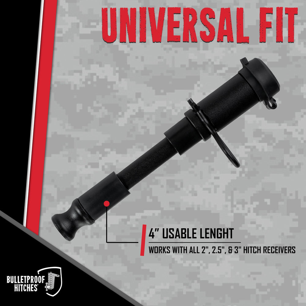 BulletProof Hitches stainless steel hitch-pin with durable corrosion resistance for long-lasting use.