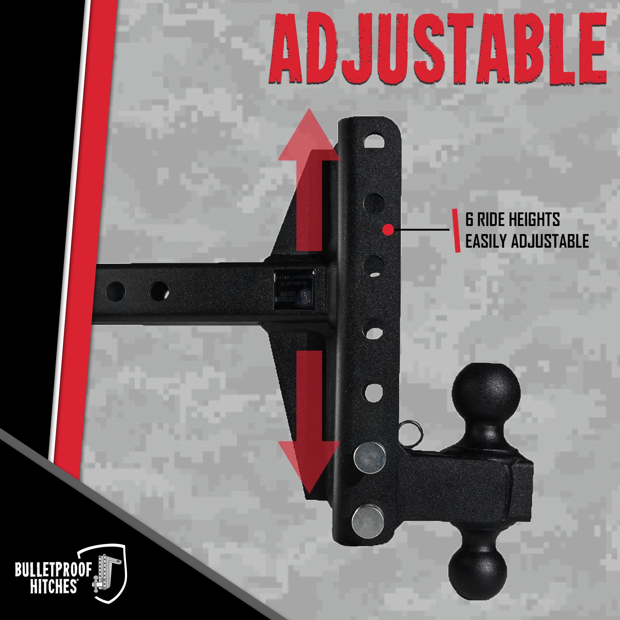 BulletProof Hitches tight-tolerance design reduces movement and rattle for smoother towing.