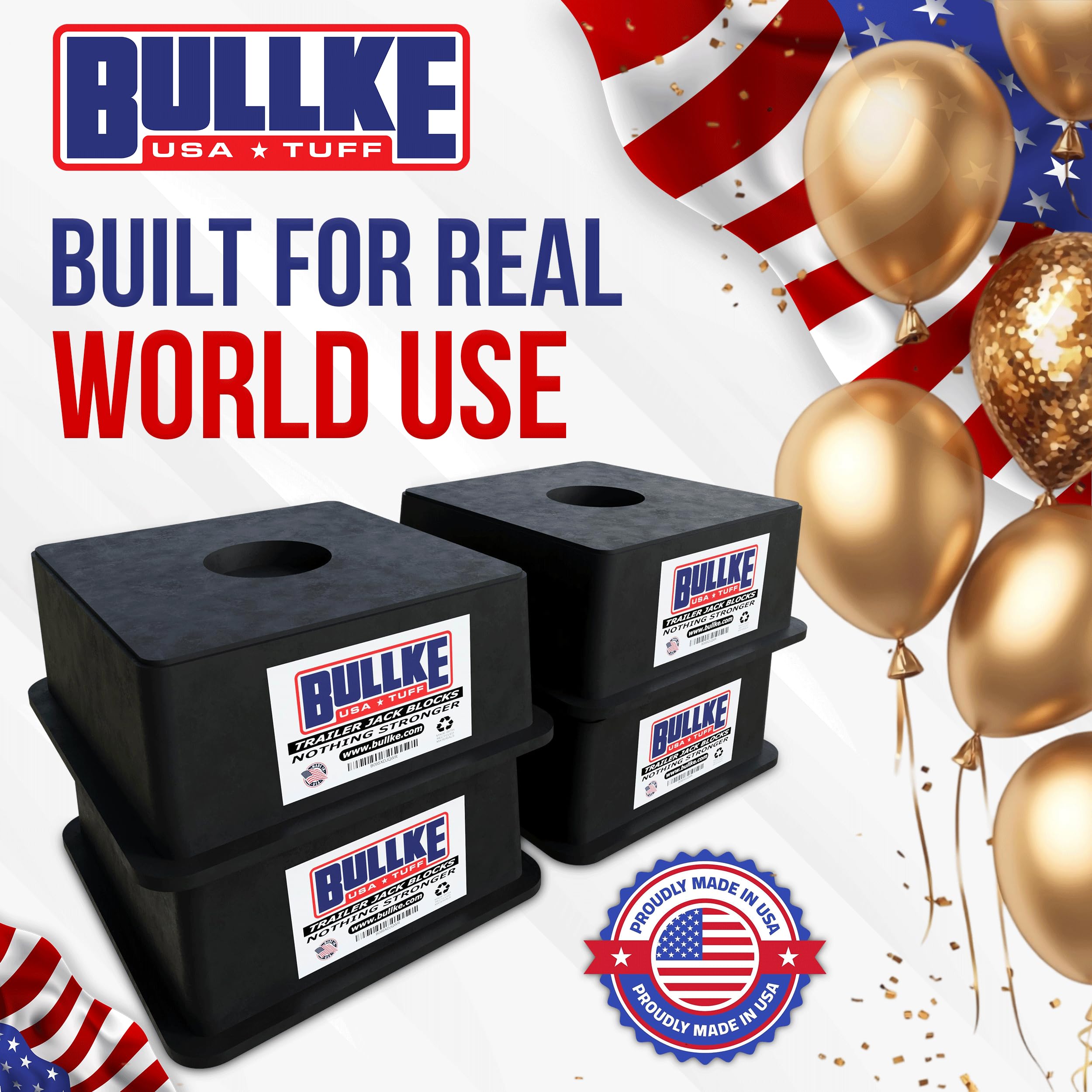Bullke heavy-duty leveling pads support up to 18,000 lbs for secure leveling.