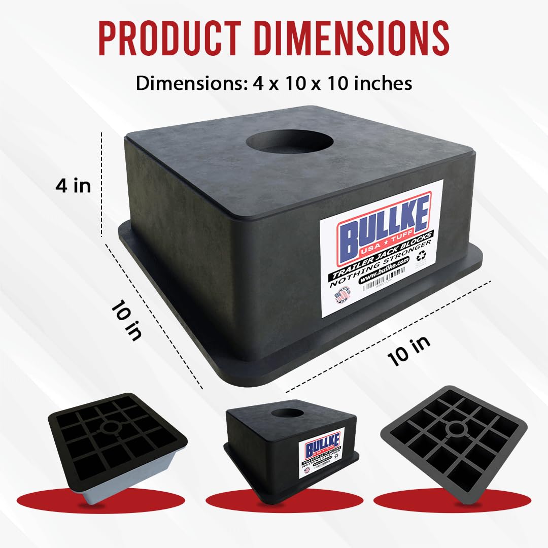 Multi-use Bullke jack pads fit motorhomes, trailers, and RVs for versatile stability.
