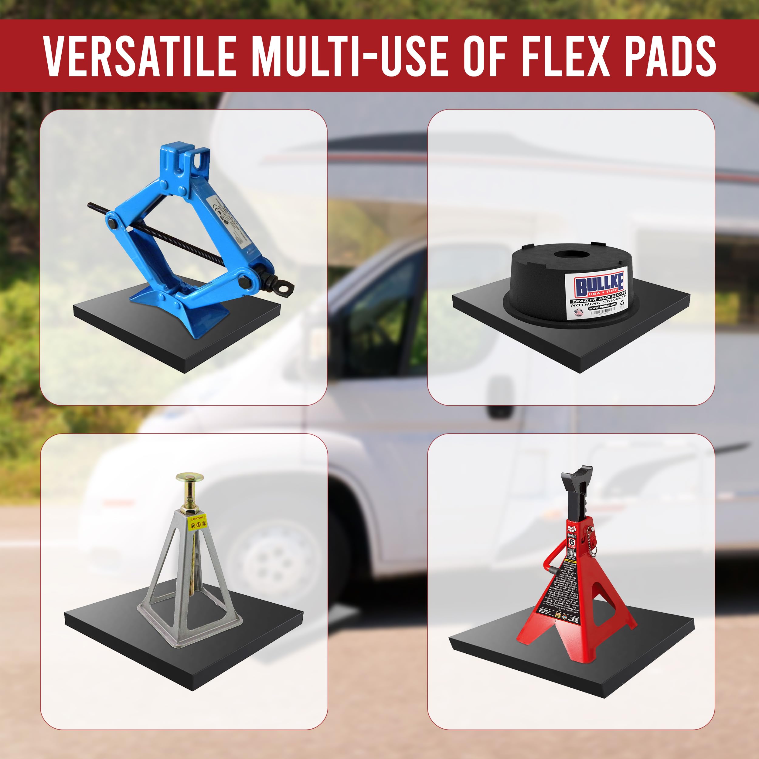 Bullke pad anti-slip surface prevents movement of leveling blocks during use.