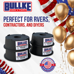 Bullke stacked jack blocks demonstrating adjustable support heights.