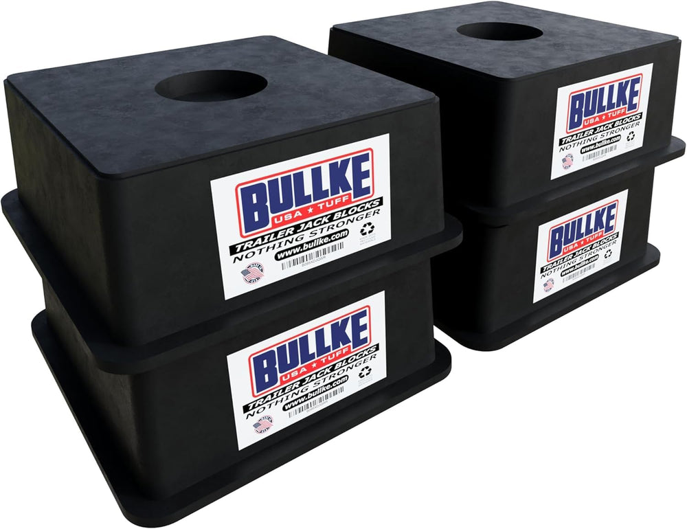 Bullke trailer jack blocks provide stable footing for up to 18,000-lb loads.