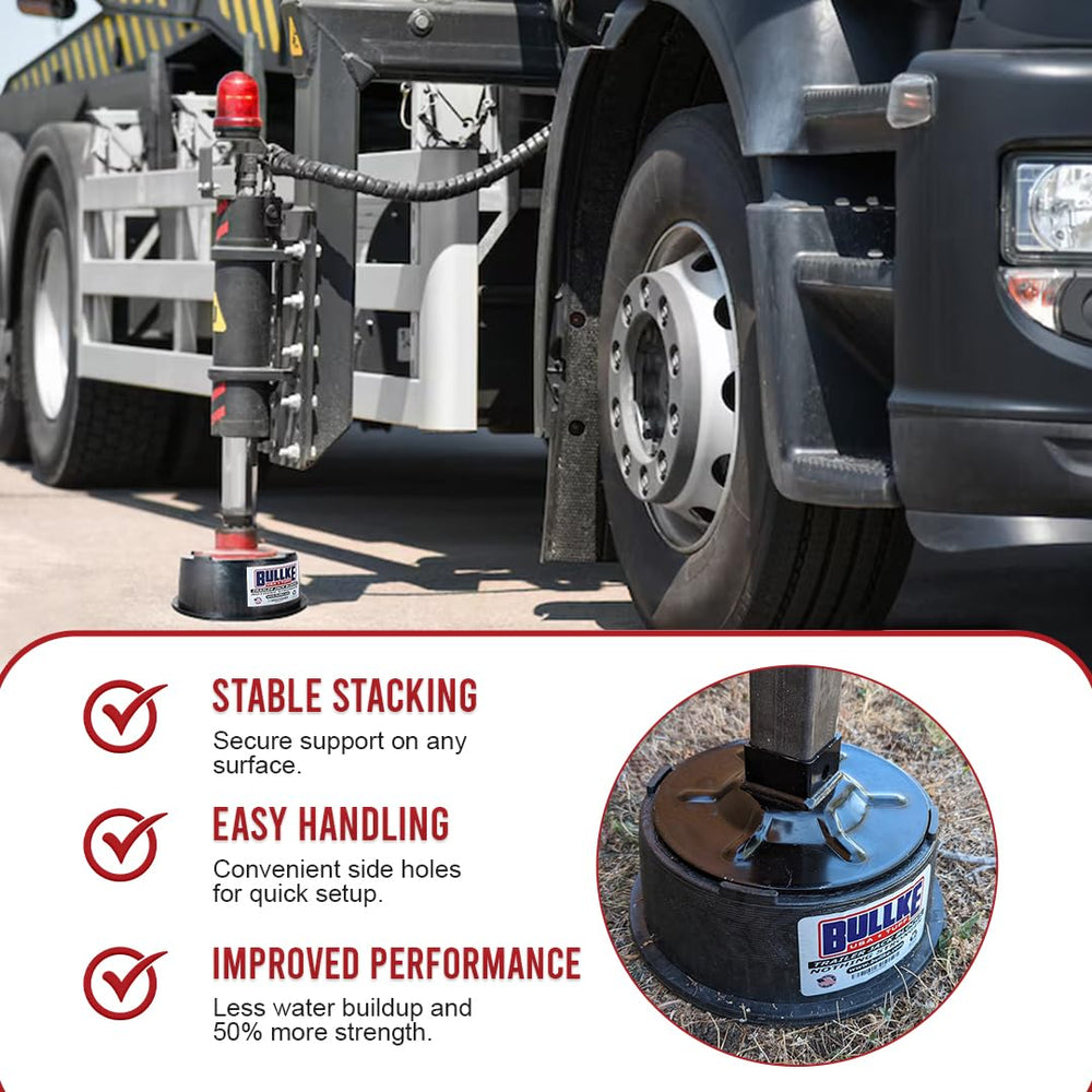 Bullke heavy-duty jack foot pads designed for long RV trips.