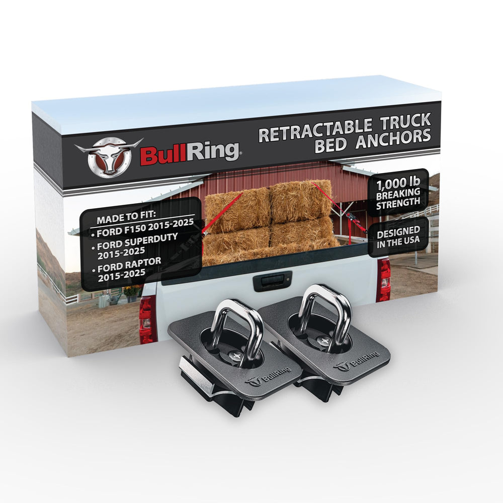 BullRing retractable anchor flush-fit front pocket for snag-free loading.
