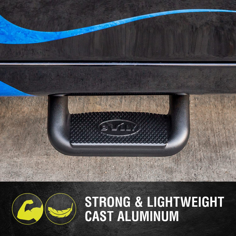 Bully BBS-1103 side step showing textured surface for confident footing in wet conditions.