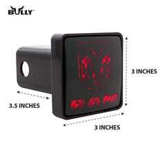 Bully CR-007D hitch cover installed demonstrates universal fit for 2-inch receivers.
