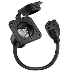 Bumbee 15 Amp AC Port Plug outdoor cover protects connections during rain for RV setups.