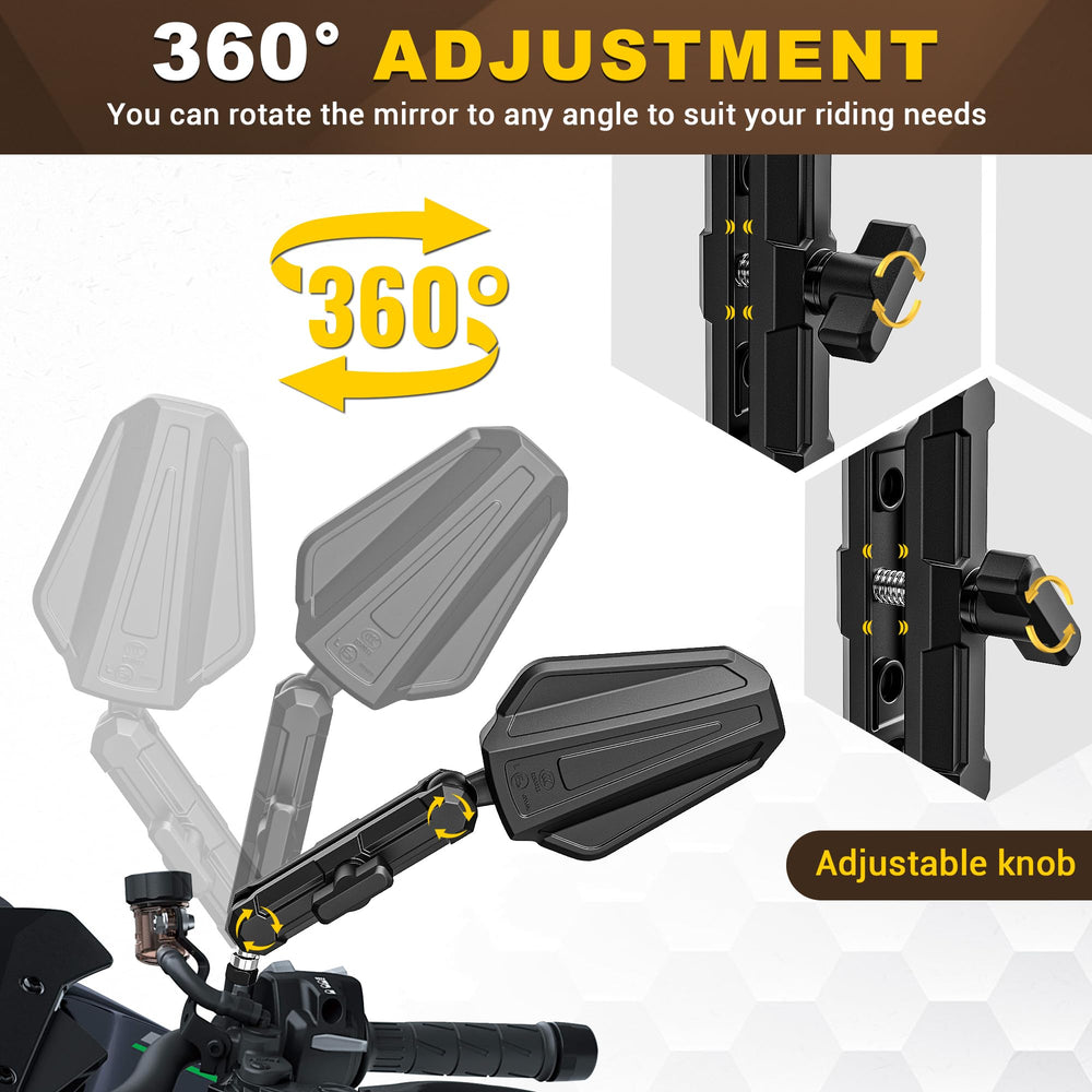 Bumbee mirror with no vibration for stable visibility on rough roads.