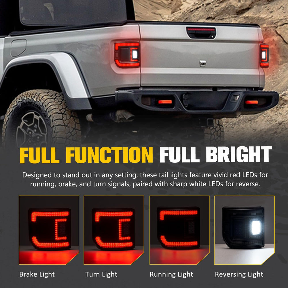 BUNKER INDUST Gladiator tail light IP67 sealed housing protects internals in rain and mud