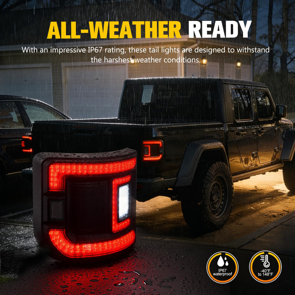 BUNKER INDUST Gladiator tail light uses polycarbonate lens for durable, scratch-resistant performance