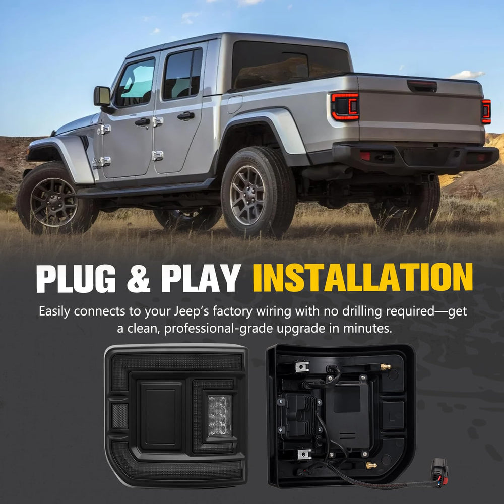 BUNKER INDUST Gladiator tail light enhances rear profile with a bold smoked finish