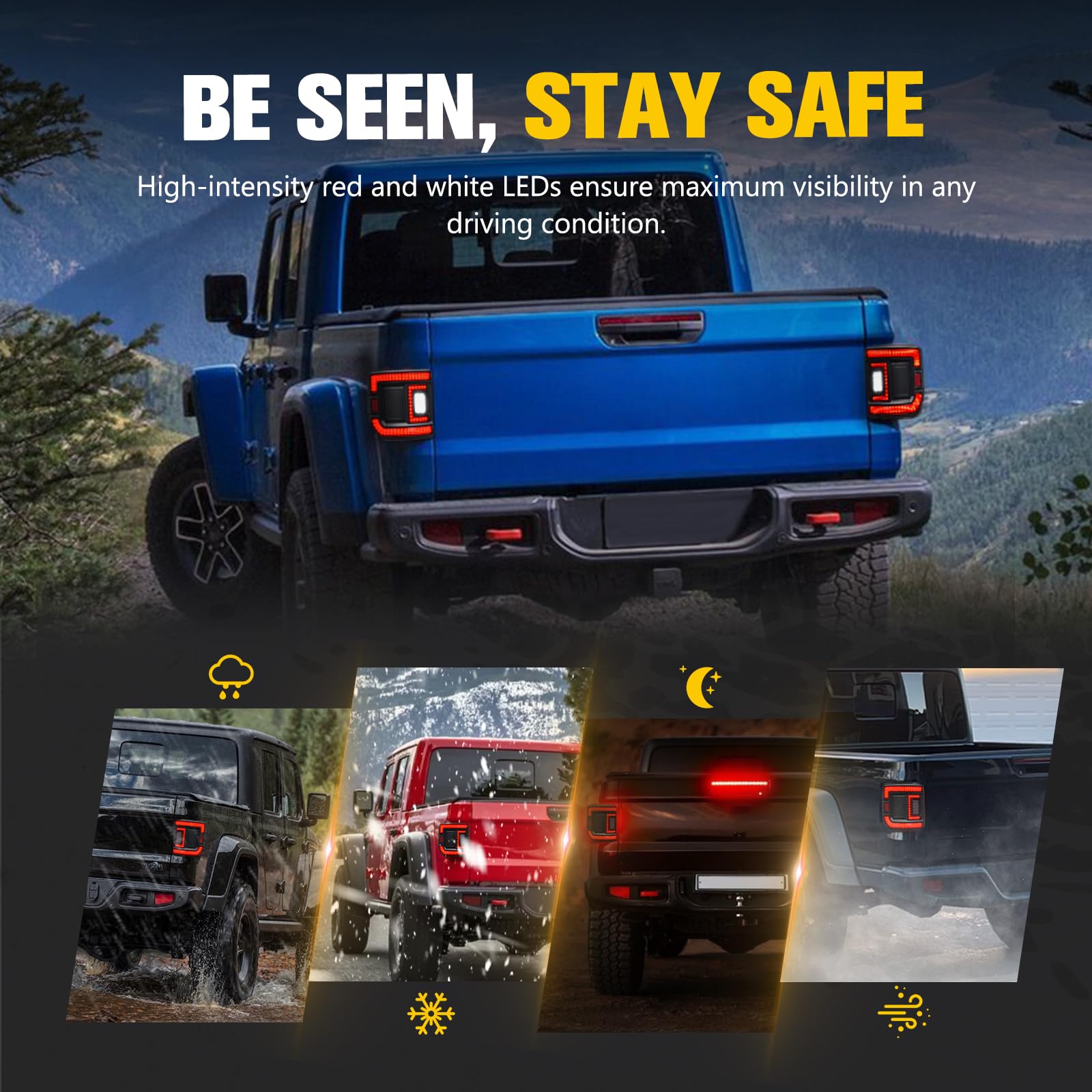BUNKER INDUST Gladiator tail light features reinforced silicone seals for all-weather reliability