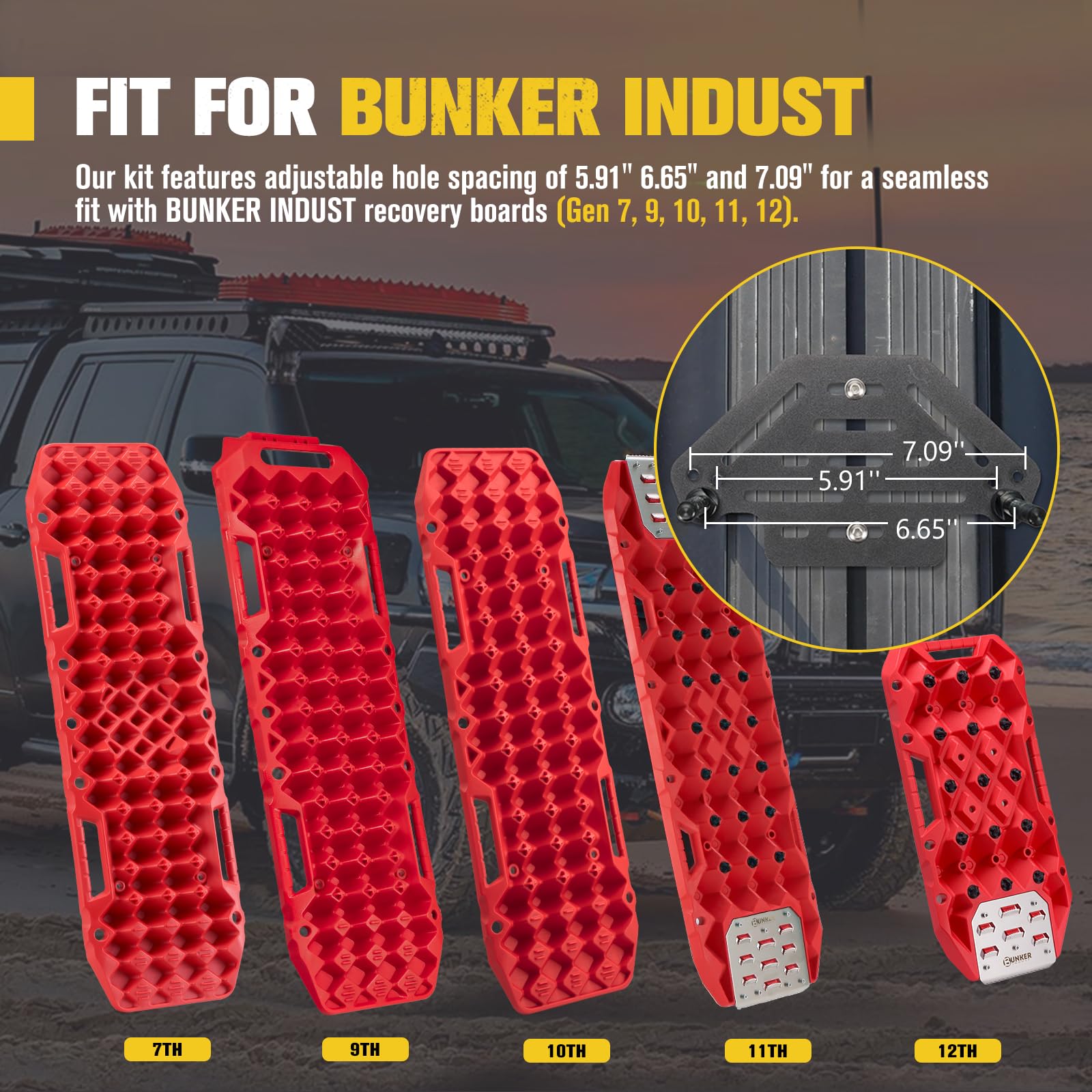 BUNKER INDUST mounting kit with quick-release knobs enables fast access to boards.