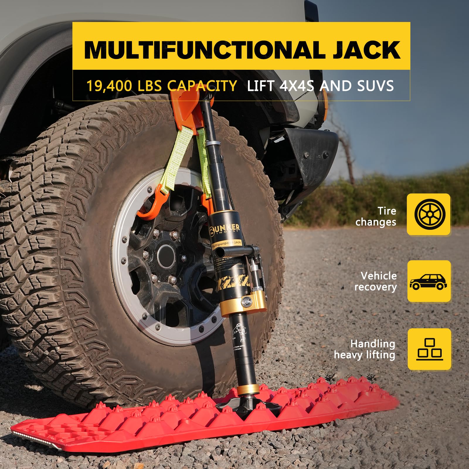 BUNKER INDUST portable jack kit fits in a carry bag for trips