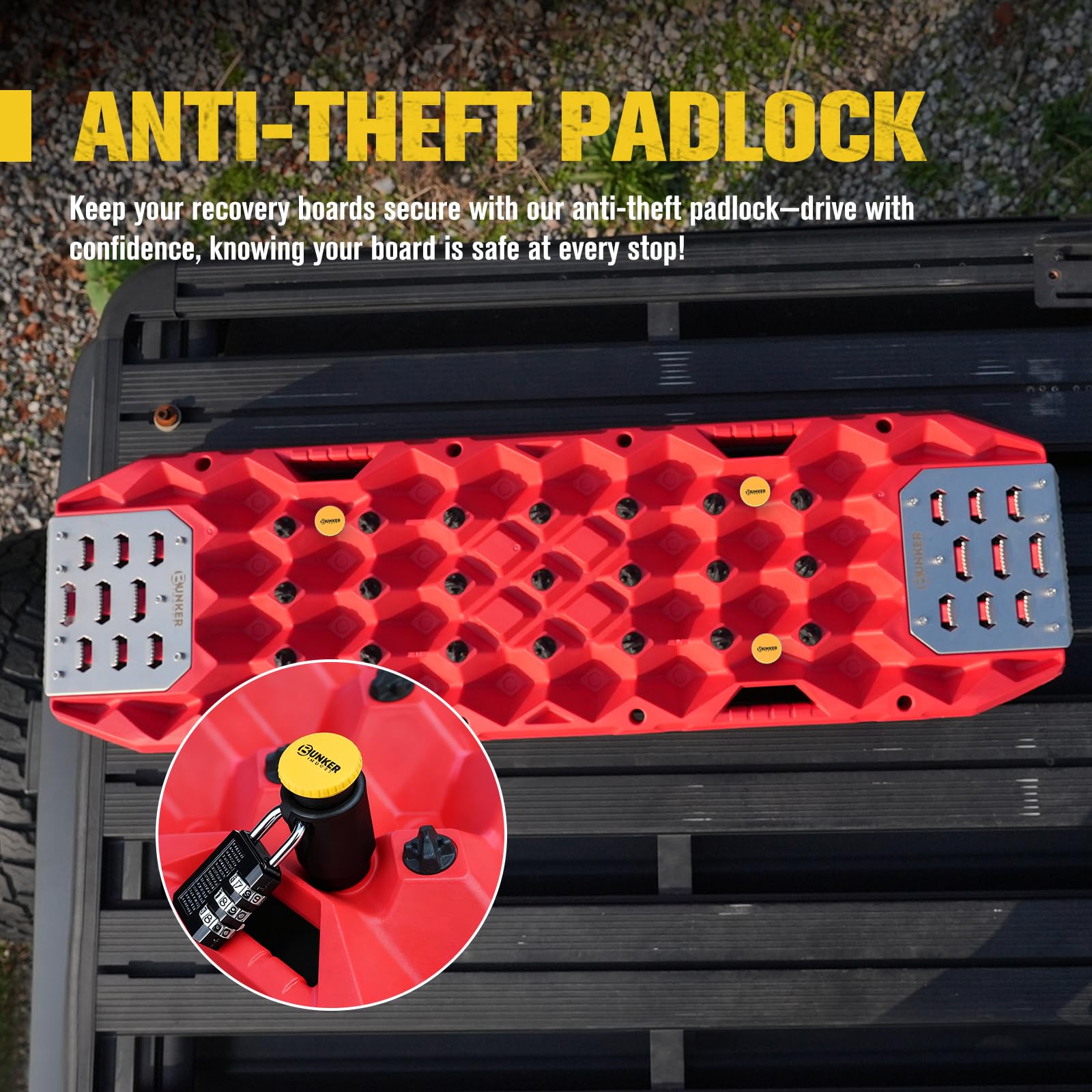 BUNKER INDUST anti-theft padlock included for board security