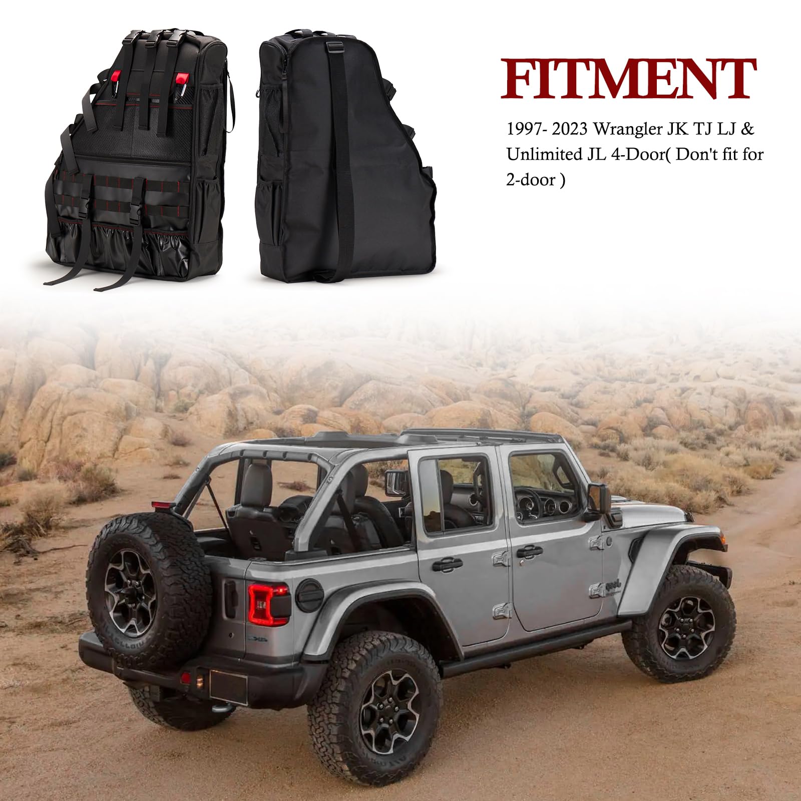 Bunker Indust roll bar bag backpack conversion enables hiking storage