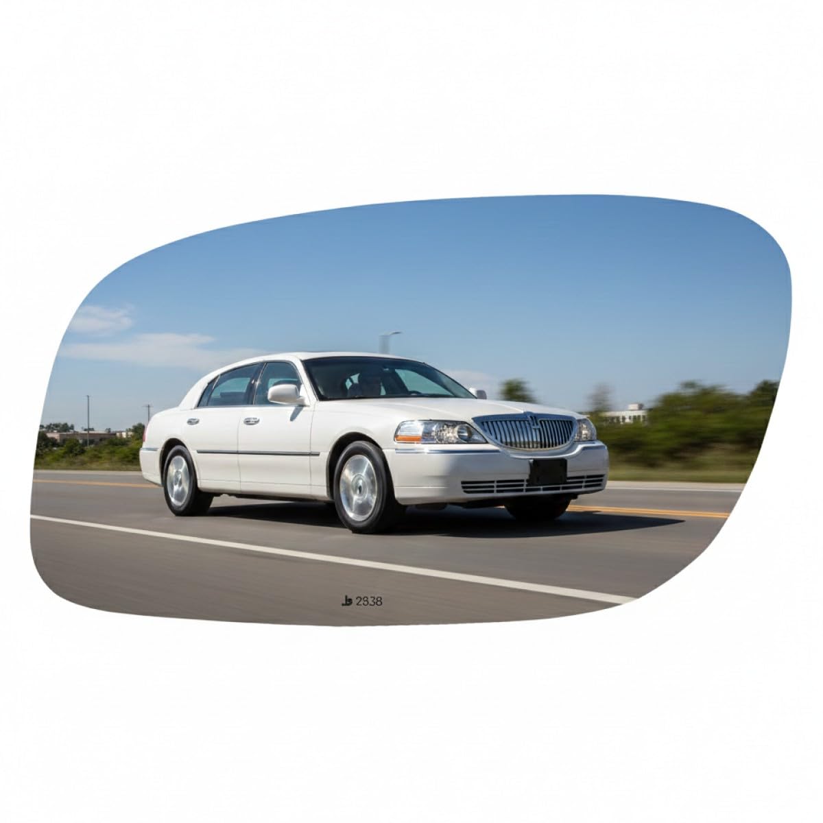 Burco 2838 driver-side glass for Lincoln Town Car, precise reflection