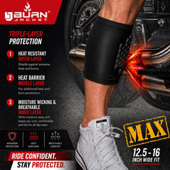 BurnJacket Max calf-guard under pants durable heat shield