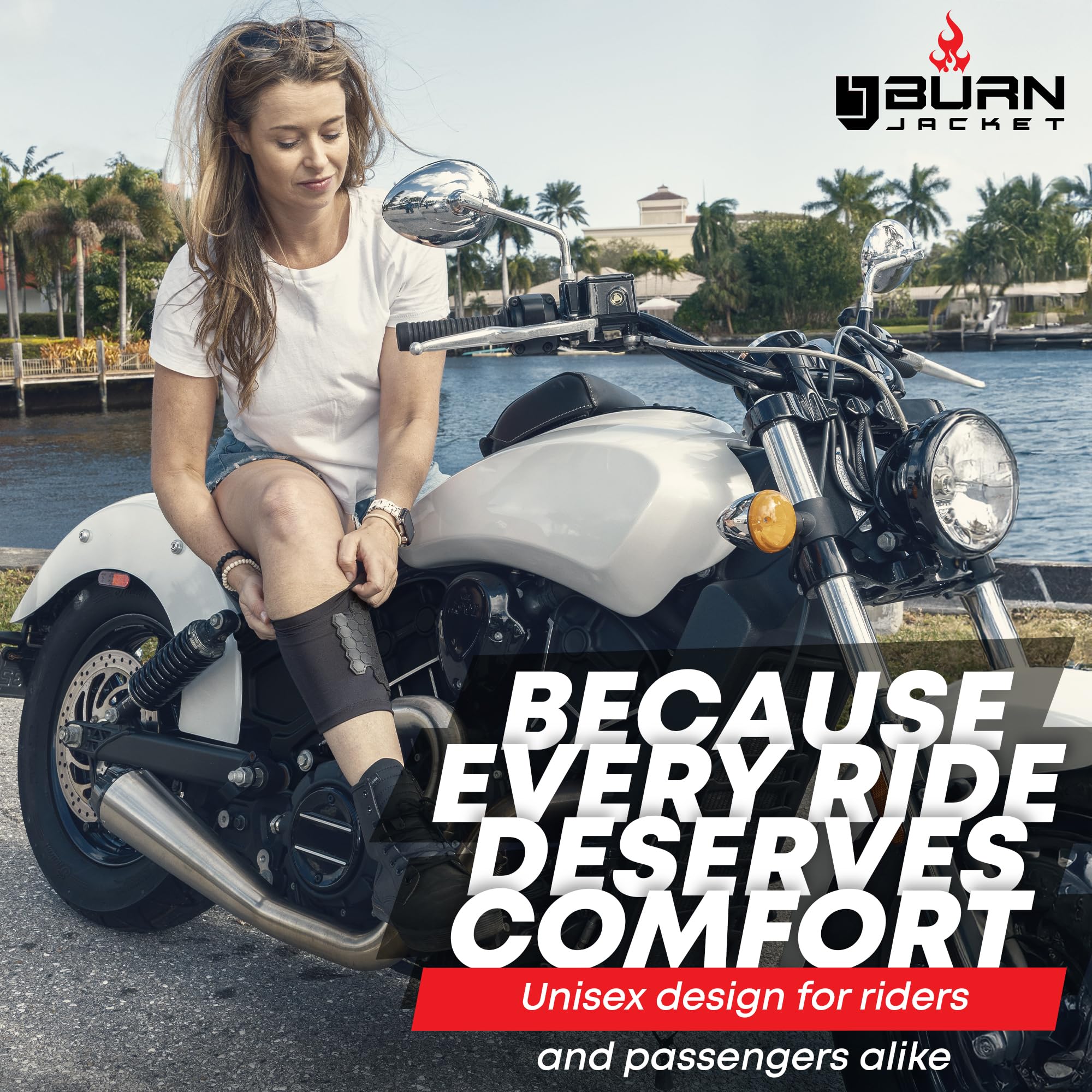 BurnJacket soft protective material shields healing burns while riding