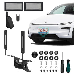 BurtyPokie Tesla Model Y front plate mount aligns with factory grille.