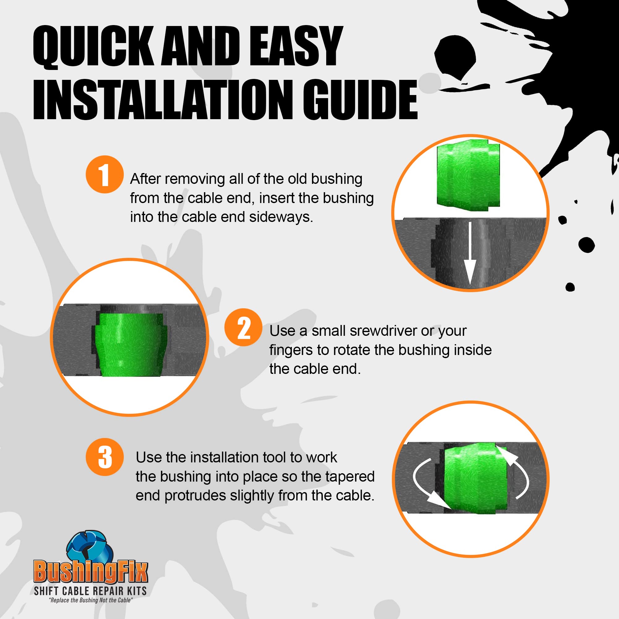 All-in-one kit including bushings and installation tool for faster repairs
