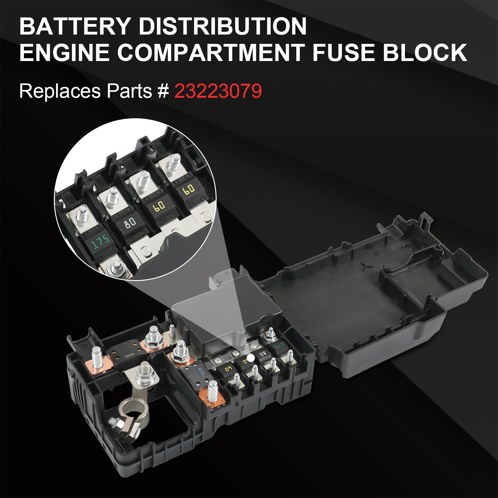 BUSIDN battery distribution block side-view demonstrates compact design for tight engine bays.
