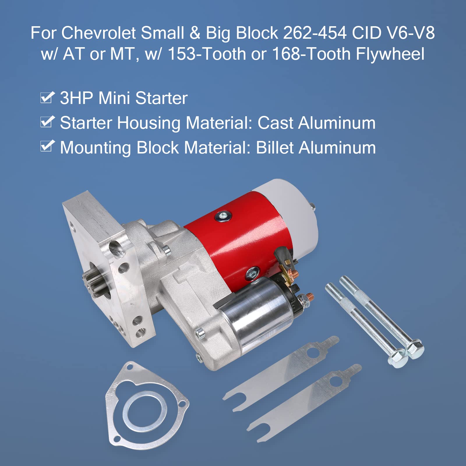 BUSIDN cast aluminum starter housing highlighting quality construction.