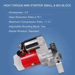 BUSIDN 3HP mini starter side view showing mounting compatibility.