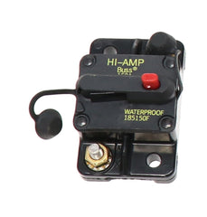 Close up of Bussmann CB185 waterproof sealed housing for rugged outdoor use.