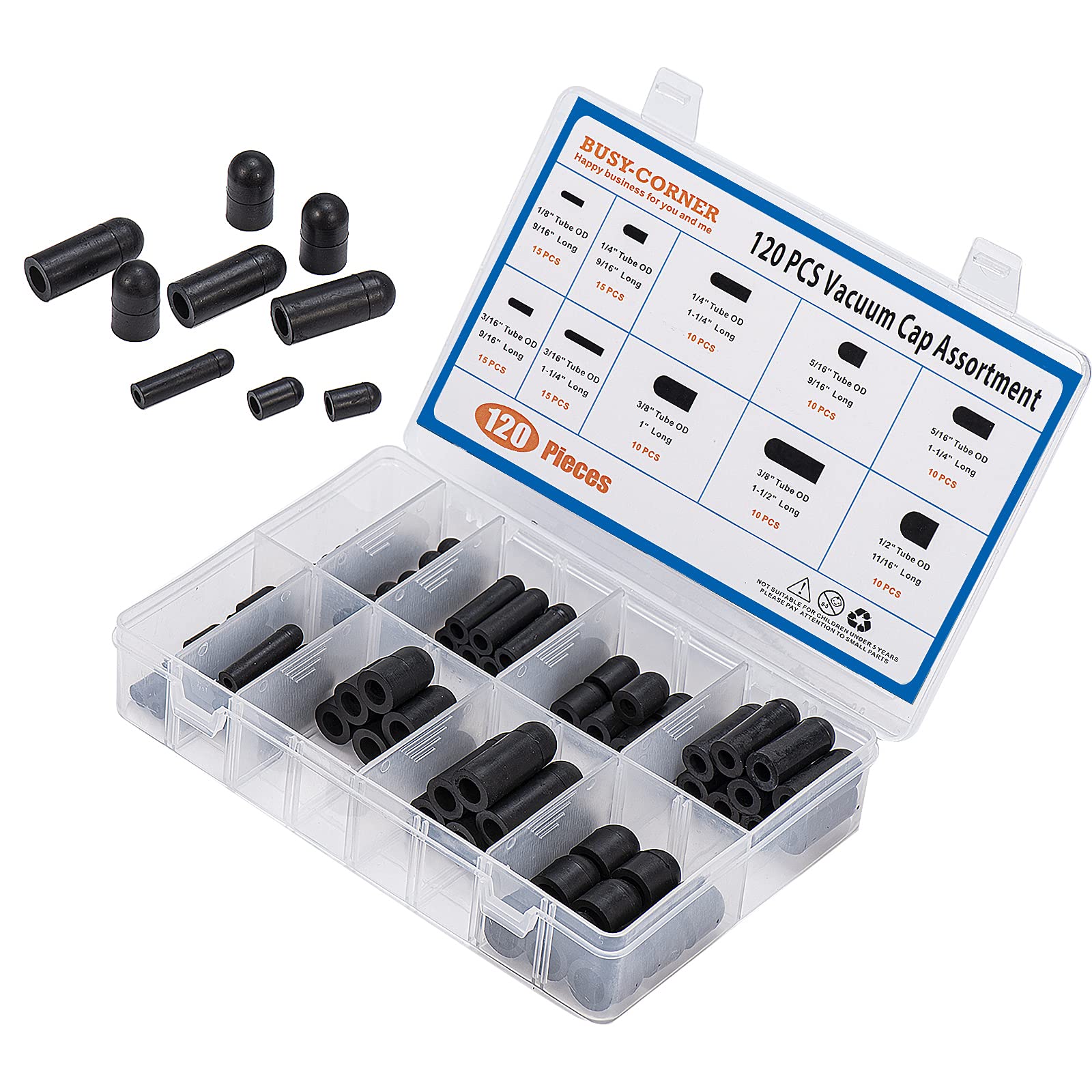Busy-Corner quick-sealing vacuum caps in use on a test bench
