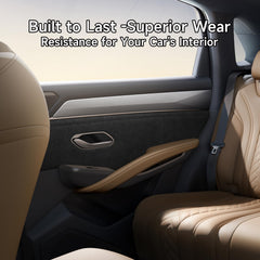 Butarfe suede wrap center console detail, enhanced grip and look.