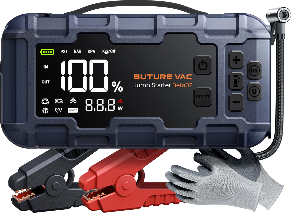 BuTure VAC 10-in-1 jump starter for quick roadside engine starts.