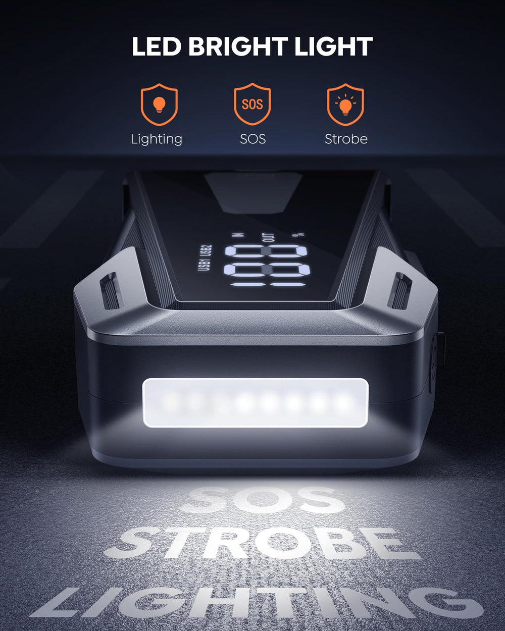 BuTure VAC emergency flashlight mode for night visibility
