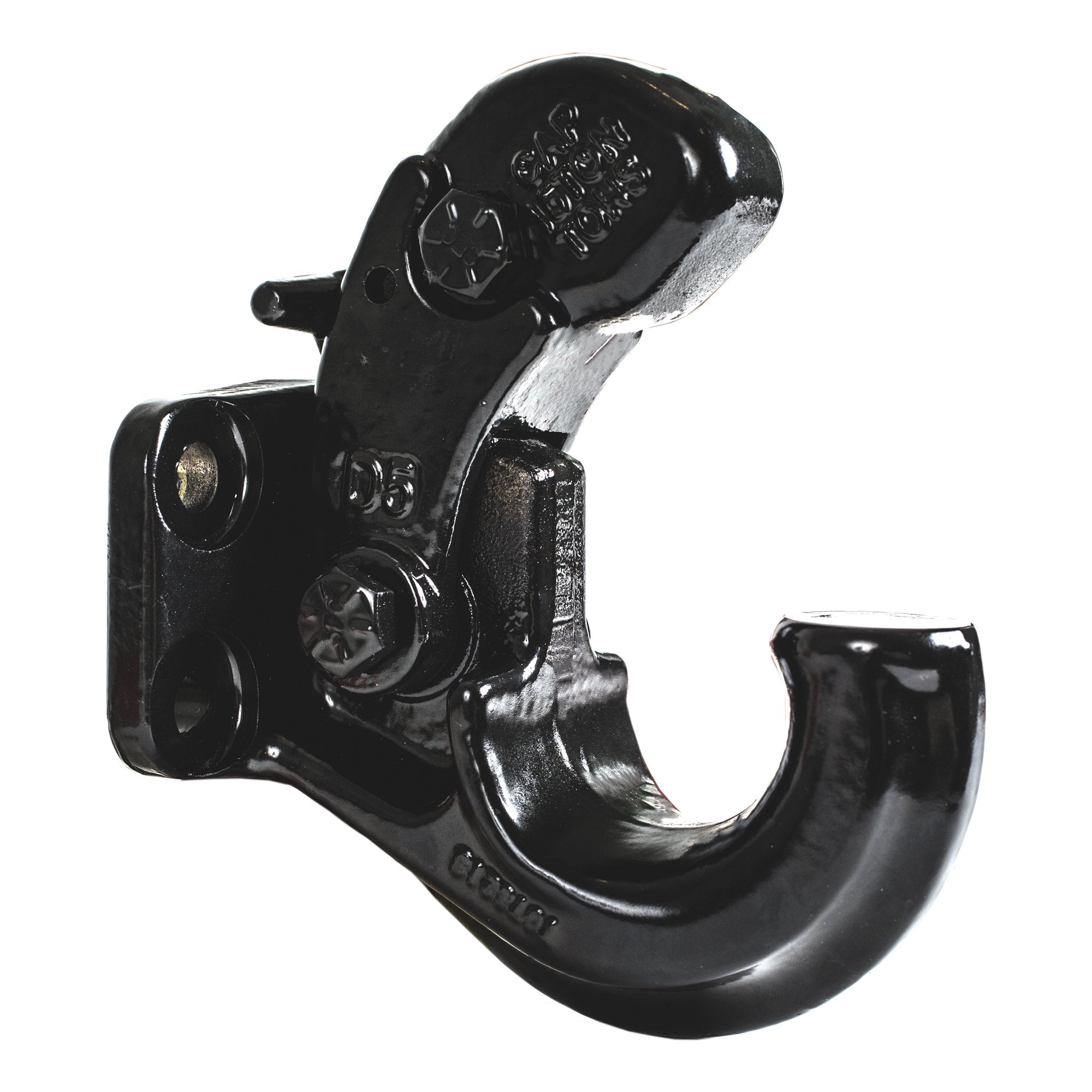 Secure spring-loaded latch on Buyers Products 10040 pintle hook for 2–3 inch lunette eyes