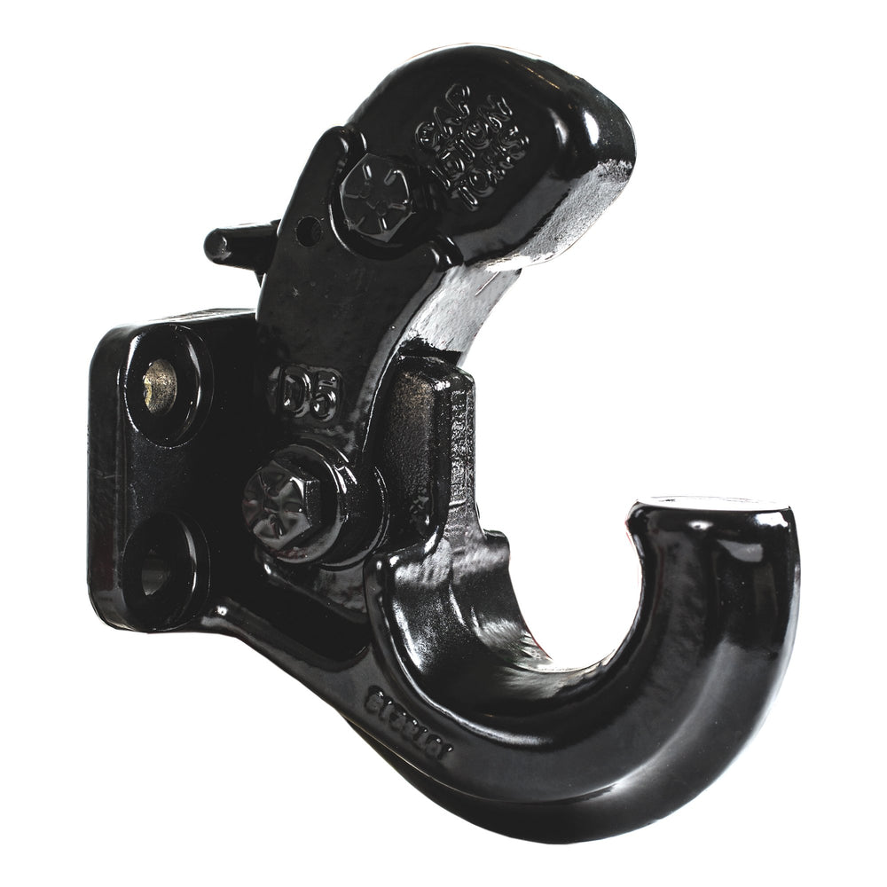 Secure spring-loaded latch on Buyers Products 10040 pintle hook for 2–3 inch lunette eyes