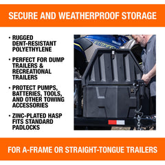Buyers Products 1701680 trailer tongue box lid-closure demonstrates secure access and organization