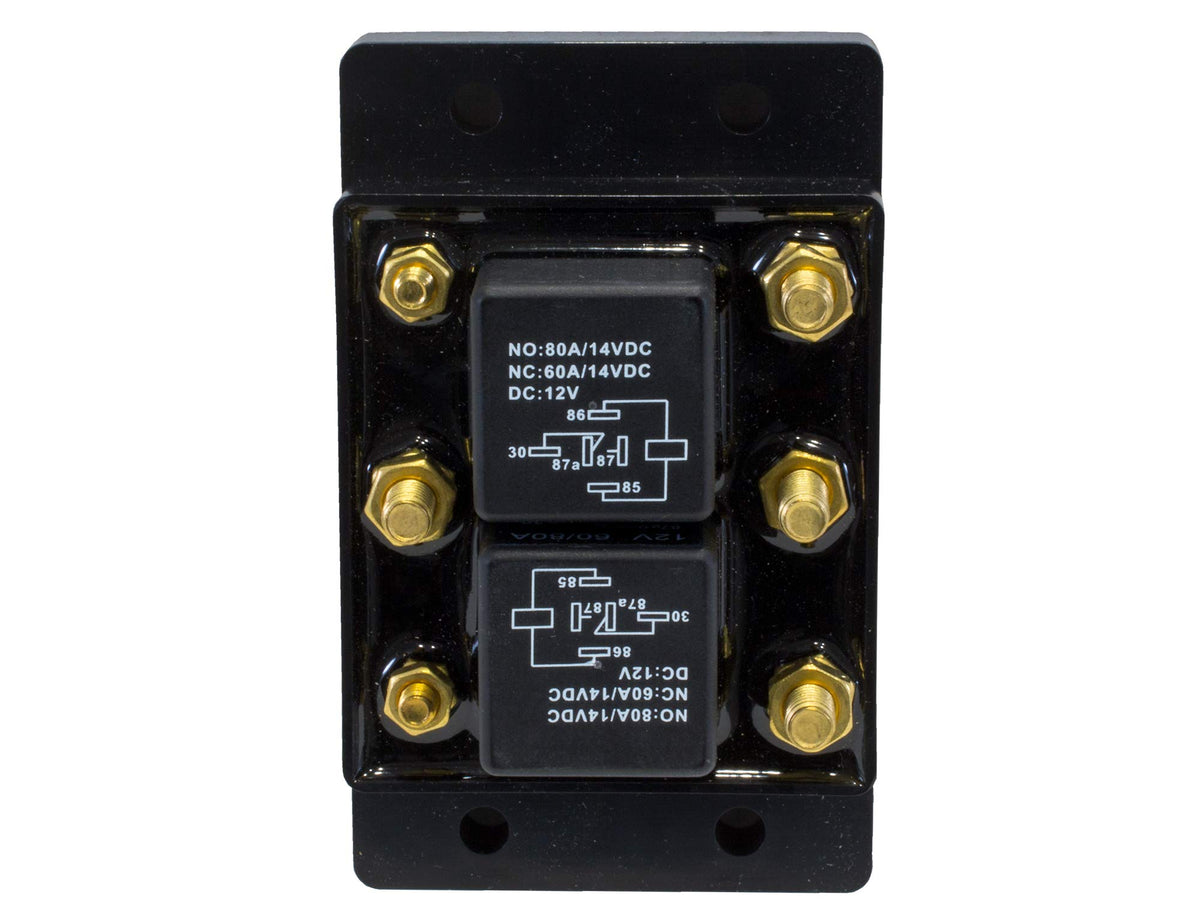 Buyers Products 5541100 forward/reverse relay module front view showing reliable motor reversing for tarp systems