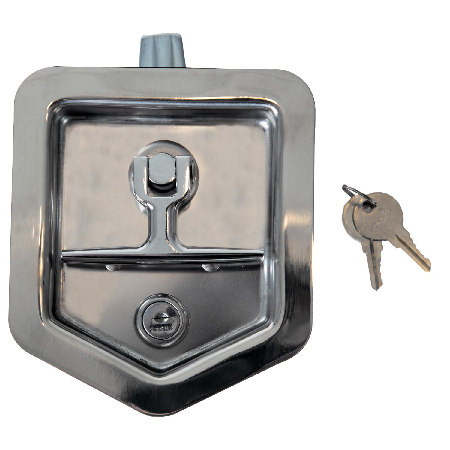 Buyers Products L8816 folding T-handle latch with adjustable cam for versatile panel depths.