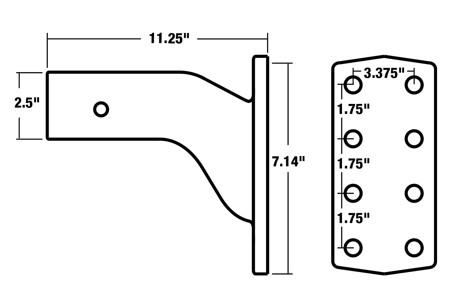 Buyers Products PM25812 3-position drop hitch demonstrating adjustable height for trailers