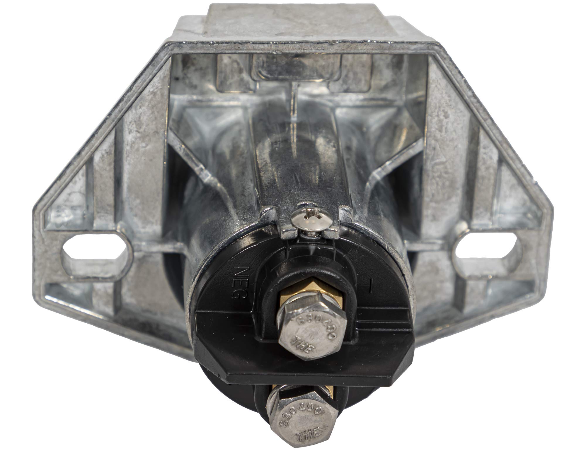 Round-pin connector powering an electric tarp system on a trailer