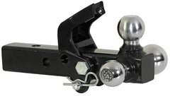 Close-up of 1-7/8 inch ball on Buy ers Products hitch enabling up to 6,000 lb capacity.